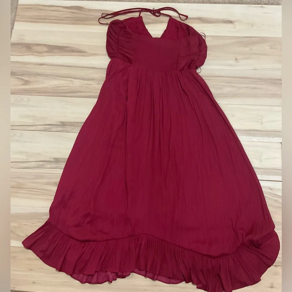 Anthropologie Red Maxi Dress with Ruffled Hem - Picture 9 of 15
